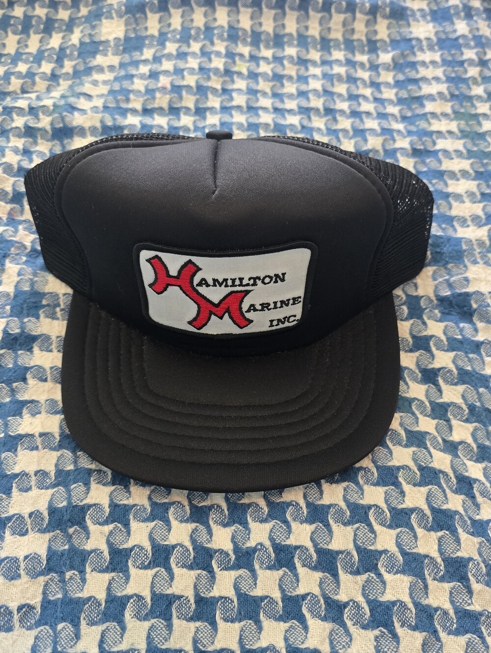 Hamilton Marine branded vintage trucker hat.